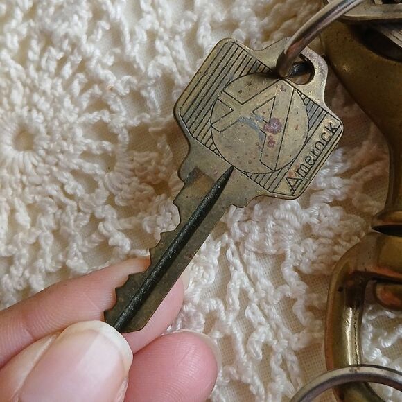 Vintage 3" Solid Brass Heavy Swivel Lobster Hook Spring Clasp with KEYS - Picture 5 of 11